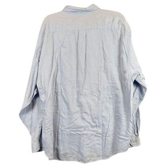 Hathaway Sport Imperial Twill Combed Cotton Soft Button Front Shirt Blue XXL - Picture 3 of 8